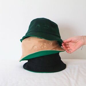 Green and Tan Peace Bucket Hat